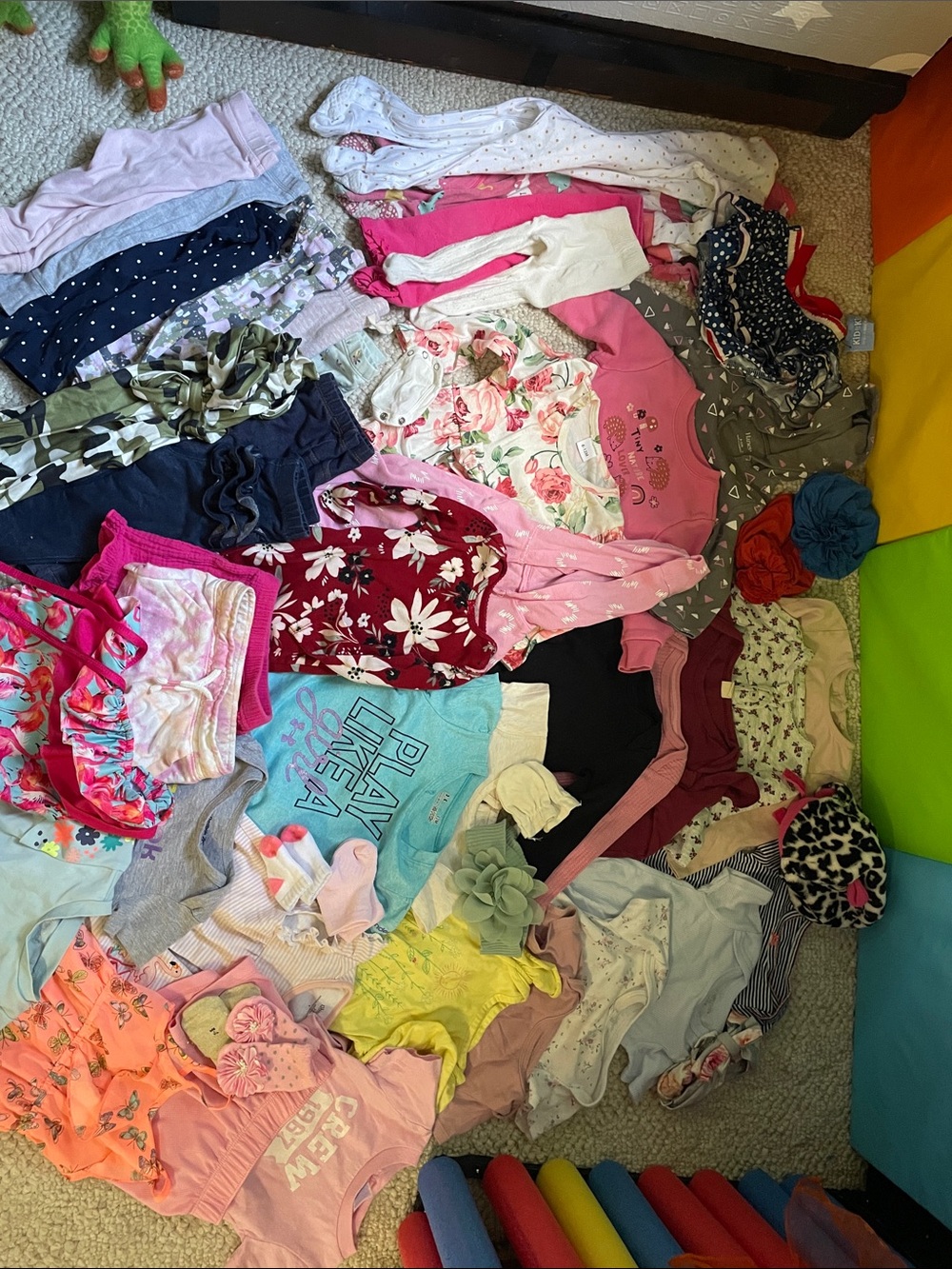 Giant lot ofAssorted Girls' Pink Floral and Multi-Color clothing items ITS A LOT